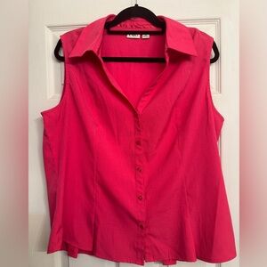 Hot Pink Sleeveless Summer Blouse XL